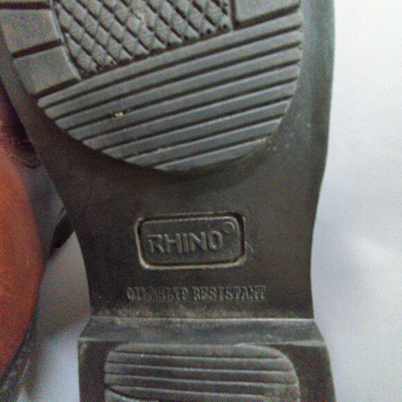 Rhino Work Boots Mens 9 Brown Leather Steel Toe 90222 Western - Picture 9 of 12